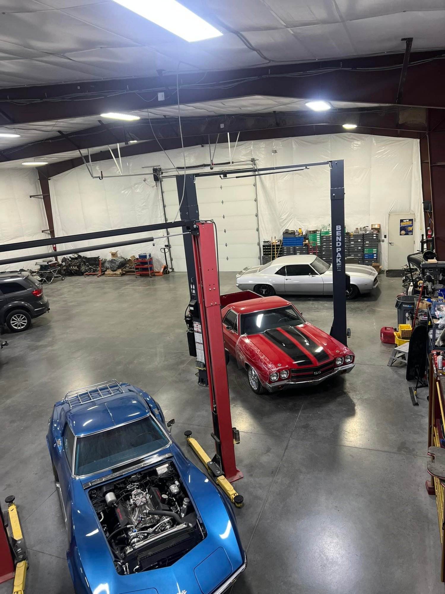 a car in a garage